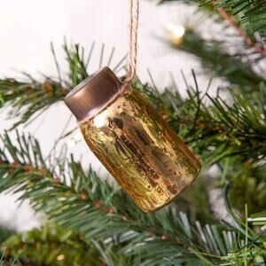Gold Mini Mason Jar Ornament